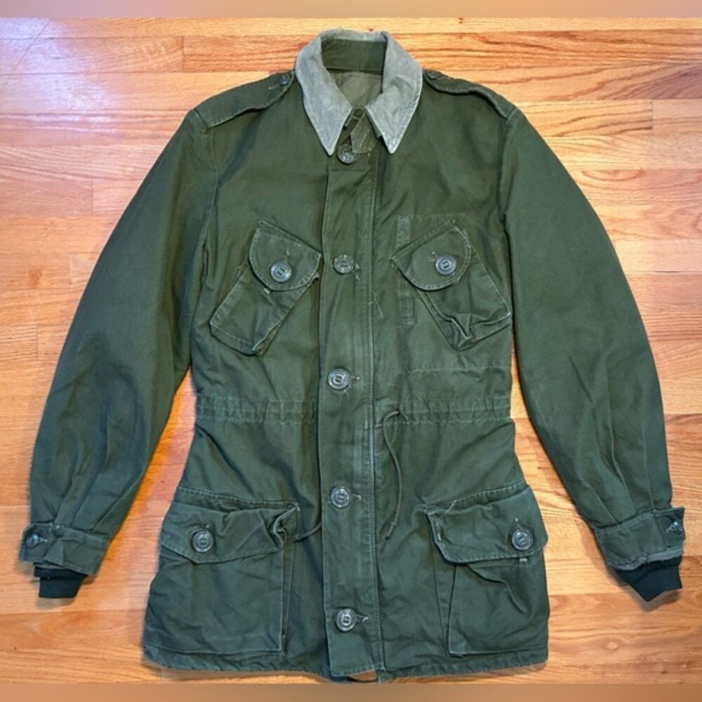 Vintage 70s Military MK 2 Combat Coat Lined Corduroy Collar Small